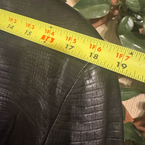 Vintage Saguaro Genuine Leather Croc-Embossed Black Jacket Y2K Style Size Large - Picture 11 of 14